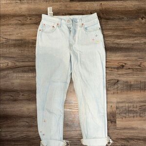 Levi's Light Blue Women's Boyfriend Jeans with Embroidery